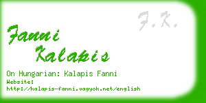 fanni kalapis business card